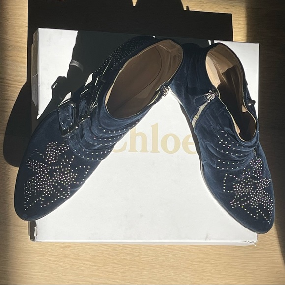 Chloé Blue Lagoon Short Velvet Boots - Picture 5 of 7